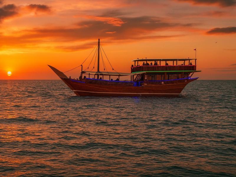 Muscat: Traditional Dhow Sunset Cruise with Coastal Views